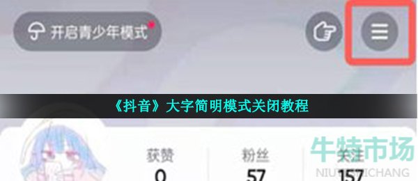抖音大字简明模式怎么关