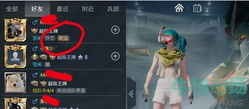 和平精英好友显示幸运什么意思