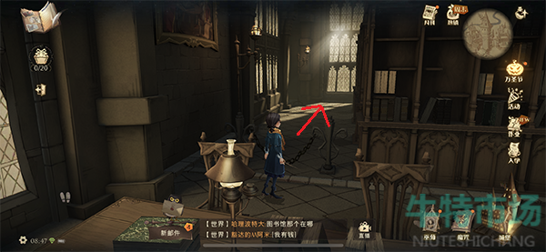 哈利波特魔法觉醒图书馆里的画像在哪